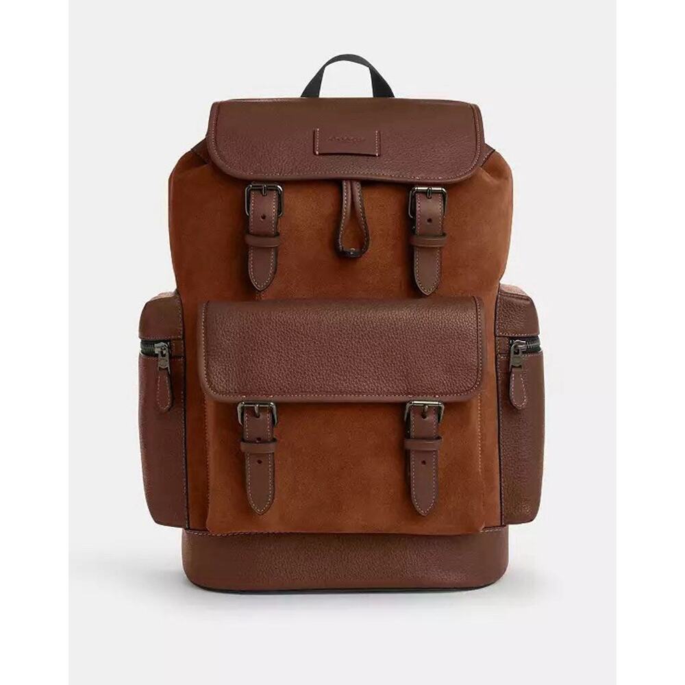 NWT Coach MEN's Sprint Backpack CCG12 suede 2025 Fall🔥🔥 Cognac/Sienna - Picture 9 of 12